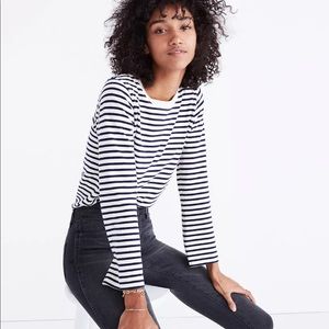 Madewell Rivet & Thread Bell-Sleeve Stripe Tee Size  XS EUC